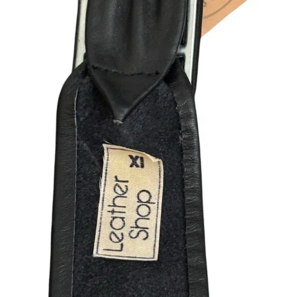 NWT 80's Deadstock Dayton's Dep. Store Black Leather Adjustable Belt Women's 1X - Picture 7 of 7